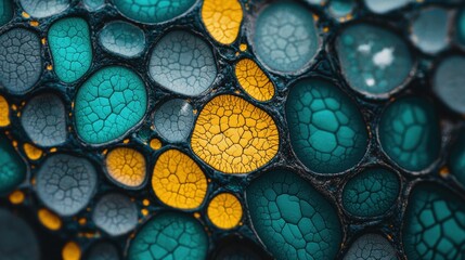 Poster - Rare Vibrant Organisms Under Extreme Magnification Featuring Intricate Patterns and Colors