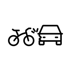Aufkleber - becycle accident icon Outline vector for web ui