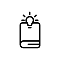 Poster - book with bulb icon Outline vector for web ui