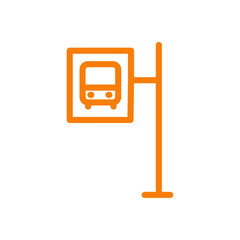 Poster - Bus stop stand icon Outline vector for web ui