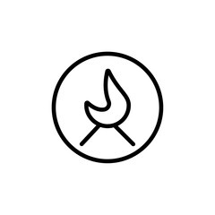 Poster - Campfire icon Outline vector for web ui