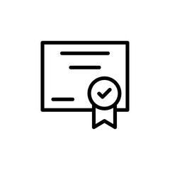 Poster - certificate icon Outline vector for web ui