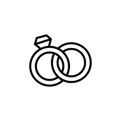 Poster - Couple Ring icon Outline vector for web ui