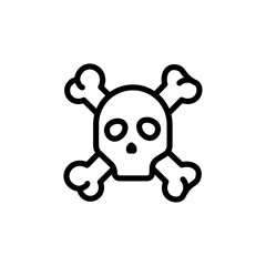 Aufkleber - Crossbones skull icon Outline vector for web ui