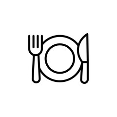 Poster - Cutlery icon Outline vector for web ui