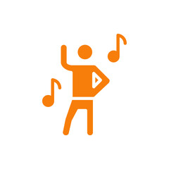 Poster - dance icon Outline vector for web ui