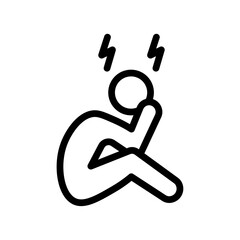 Poster - Depression icon Outline vector for web ui