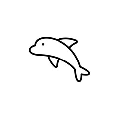 Poster - Dolphin icon Outline vector for web ui