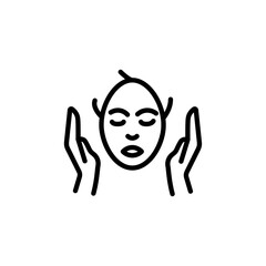 Poster - face massage icon Outline vector for web ui