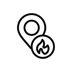 Aufkleber - fire location icon Outline vector for web ui