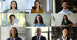 © fizkes - Head shot portrait different age and race businesspeople, students and self-employed people, smile, look at camera using global videoconferencing application for worldwide communication, collage view