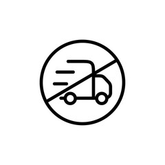 Poster - forbidden fast truck icon Outline vector for web ui