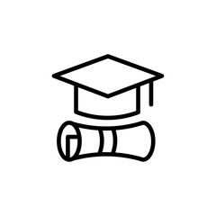 Aufkleber - Graduation ceremony icon Outline vector for web ui