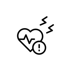 Aufkleber - Heart attack icon Outline vector for web ui