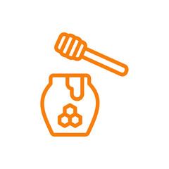 Poster - Honey jar with dipper icon Outline vector for web ui