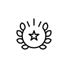 Poster - laurel wreath icon Outline vector for web ui