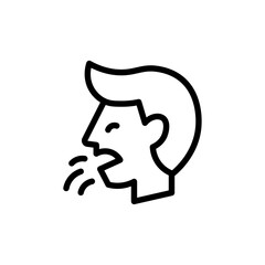 Aufkleber - man coughs icon Outline vector for web ui