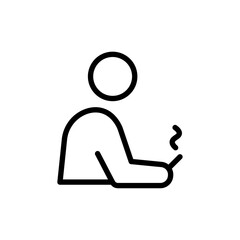 Poster - man smoking cigarette icon Outline vector for web ui