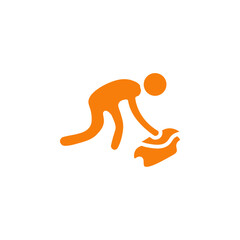 Poster - Mopping floors icon Outline vector for web ui