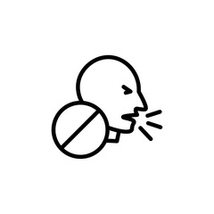Poster - No Cough icon Outline vector for web ui