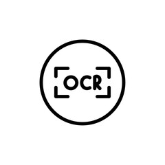 Poster - OCR icon Outline vector for web ui