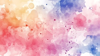 Poster - Colorful watercolor splashes blend harmoniously, creating an abstract background filled with vibrant hues and dynamic shapes