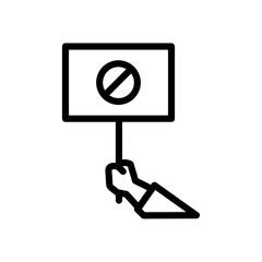 Aufkleber - Protest banner in hand icon Outline vector for web ui