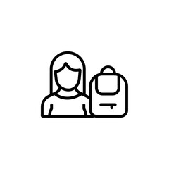 Aufkleber - School girl icon Outline vector for web ui