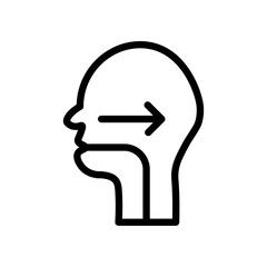Aufkleber - Swallowing reflex icon Outline vector for web ui