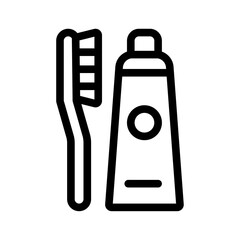 Poster - tooth brush icon Outline vector for web ui