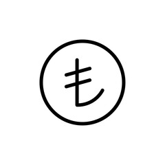 Poster - Turkish lira icon Outline vector for web ui