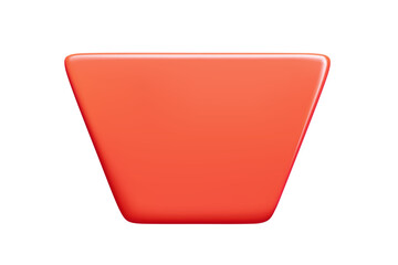 Poster - Shiny red trapezoid with polished surface. Sleek 3d vector banner features smooth gradient edges and modern geometric form. Minimalist vector shape provides clean space suitable for heading placement.