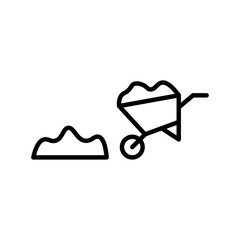 Poster - wheelbarrow unloading icon Outline vector for web ui