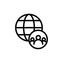 Poster - World population icon Outline vector for web ui