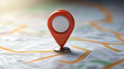 Poster - location icon. 3d map icon