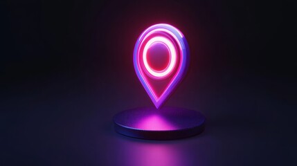 Poster - location icon. 3d map icon