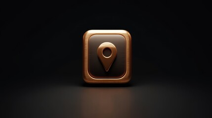 Poster - location icon. 3d map icon