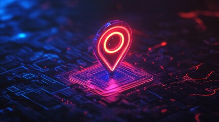 Poster - location icon. 3d map icon