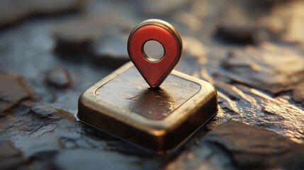 Poster - location icon. 3d map icon