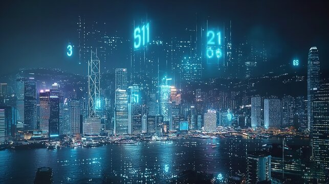 Modern New Year's Eve Countdown with Holographic Numbers and Lights