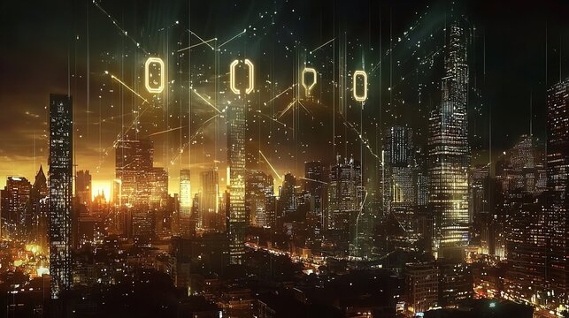 Modern New Year's Eve Countdown with Holographic Numbers and Lights