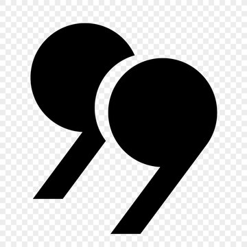 Quotation marks, a set of isolated black vector icons in the form of circular quotation marks on a transparent background. Double commas, speech signs icons. Vector EPS 10.