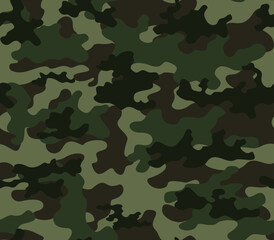 Wall Mural - green camo dark pattern texture repeat forest design hunting print