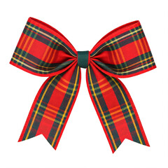 Wall Mural - A festive red and green plaid bow, perfect for Christmas decorations