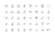 © Design_Farm - fully editable outline icon collection from army and military concept. thin line icons set such as air force, conscription, fighter plane, warship, pistol,