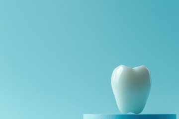 Poster - Close-up of a dental implant featuring a porcelain crown, highlighting modern dental restoration techniques in a clinical setting. Generative AI