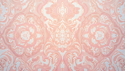 Wall Mural - ornate marble texture with intricate swirls and patterns in soft pink tones, elegant and artistic de
