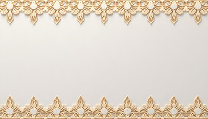 Wall Mural - elegant intricate lace trim border design with soft colors on a neutral background, refined craftsma