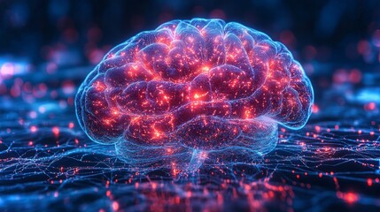 Poster - A detailed brain cross-section highlighting neural pathways with arrows indicating connections