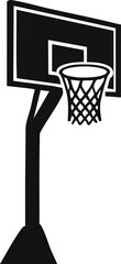 Poster - basketball hoop and ball, Basketball playing hoop basketball silhouette vector on white background